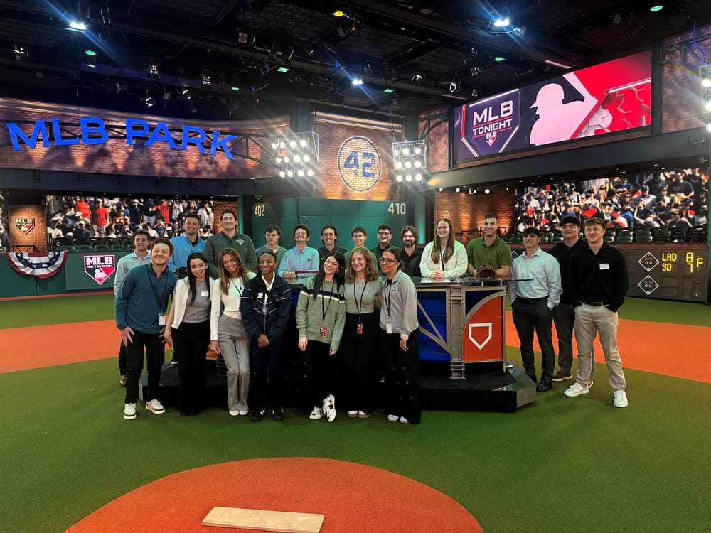 Students inside MLB studios